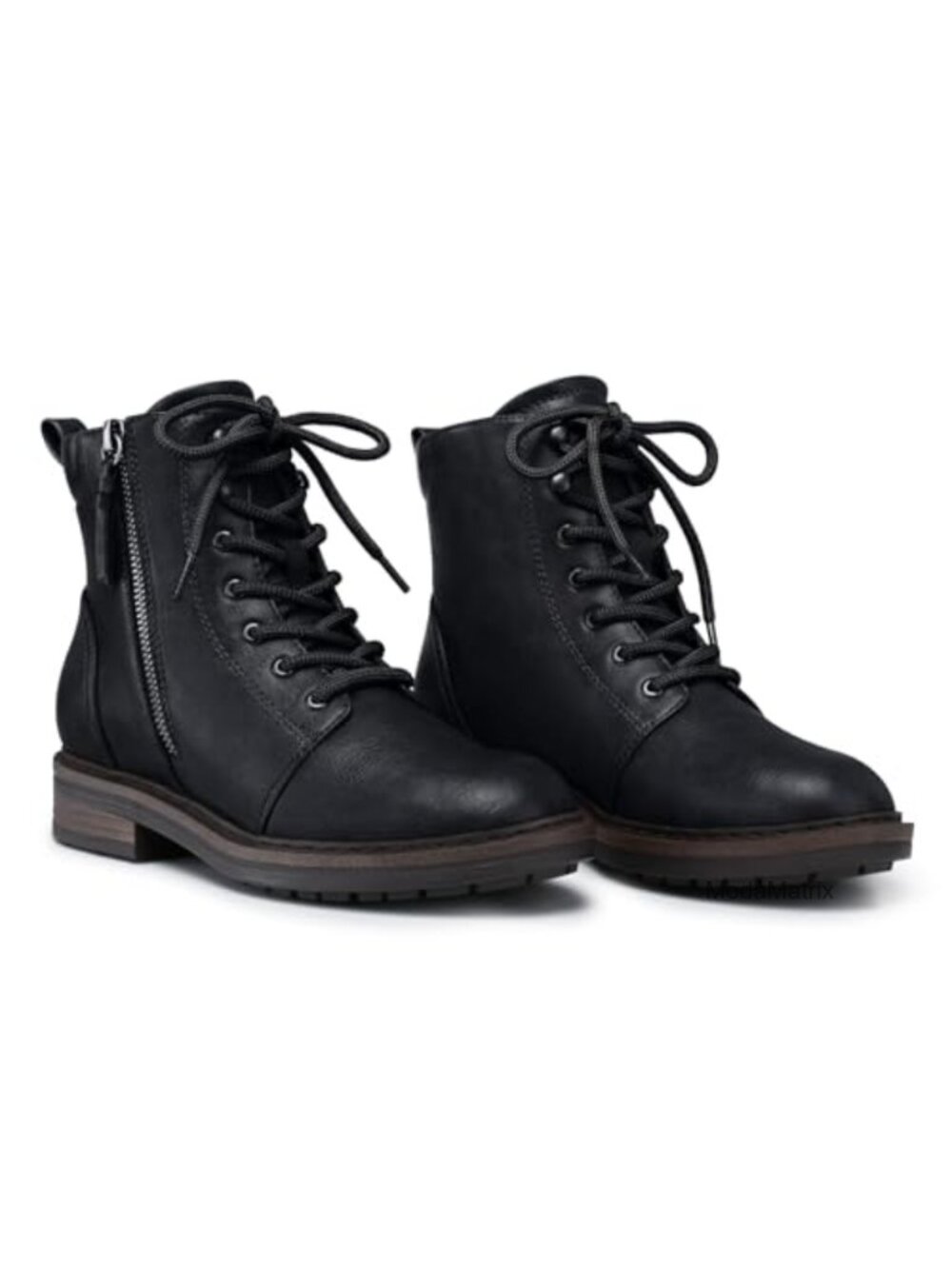 Women's Comfortable Lace-Up Ankle Boots Faux Leather Combat Boots